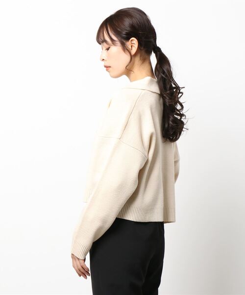 ehka sopo（エヘカソポ）の「衿付カーディガン（カーディガン/ボレロ・レディース・ブラック/オフホワイト/モカ/グリーン・ﾌﾘ-）」の5枚目の写真