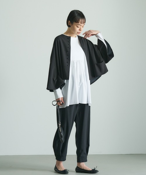 PUAL CE CIN（ピュアルセシン）の「【Du noir】カフスヘムトラウザーズ（その他パンツ・レディース・グレー/ブラック・FREE）」の7枚目の写真