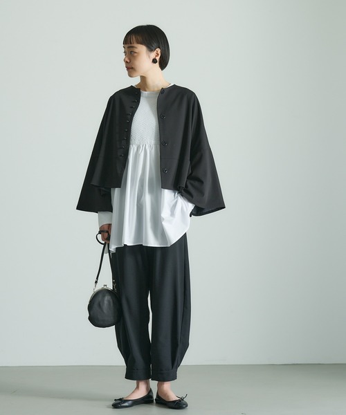 PUAL CE CIN（ピュアルセシン）の「【Du noir】カフスヘムトラウザーズ（その他パンツ・レディース・グレー/ブラック・FREE）」の8枚目の写真