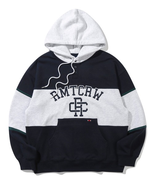ROMANTIC CROWN(ロマンティッククラウン)の「【ROMANTIC CROWN】RMTCRW CLUB BUTTON HOODIE / ロマンティッククラウン クラブ ボタン ボーダー フーディー(パーカー・メンズ・ネイビー/グリーン・SMALL/MEDIUM/LARGE/X-LARGE)」の7枚目の写真