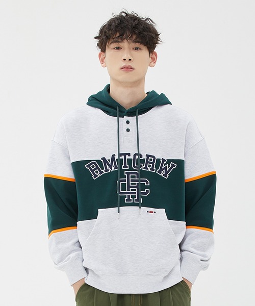 ROMANTIC CROWN(ロマンティッククラウン)の「【ROMANTIC CROWN】RMTCRW CLUB BUTTON HOODIE / ロマンティッククラウン クラブ ボタン ボーダー フーディー(パーカー・メンズ・ネイビー/グリーン・SMALL/MEDIUM/LARGE/X-LARGE)」の17枚目の写真