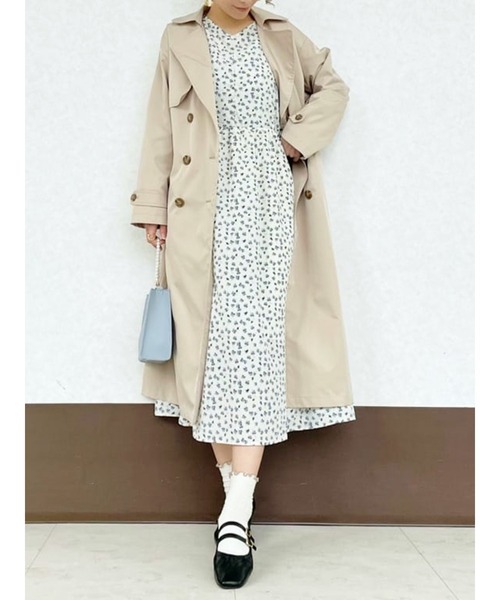 Te chichi TERRASSE（テチチテラス）の「防花粉トレンチコート（トレンチコート・レディース・ベージュ/ネイビー・ﾌﾘ-）」の2枚目の写真