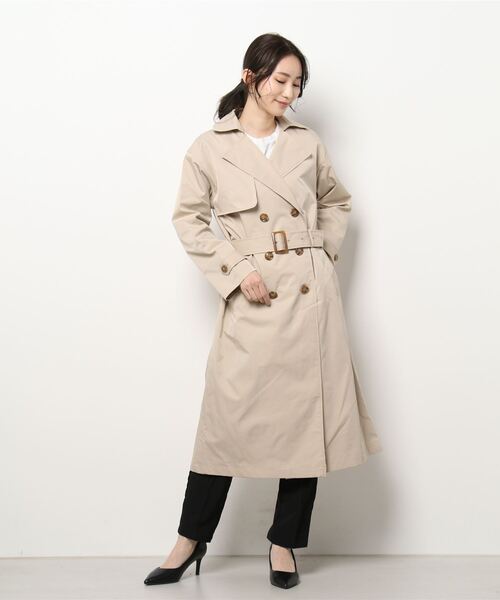 Te chichi TERRASSE（テチチテラス）の「防花粉トレンチコート（トレンチコート・レディース・ベージュ/ネイビー・ﾌﾘ-）」の6枚目の写真
