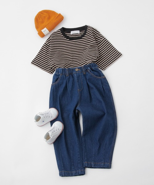 CIAOPANIC TYPY（チャオパニックティピー）の「【KIDS】レトロボーダーTee（Tシャツ/カットソー・キッズ・ブラック/ベージュ/サックスブルー・SMALL/MEDIUM/LARGE/X-LARGE/XX-LARGE）」の4枚目の写真