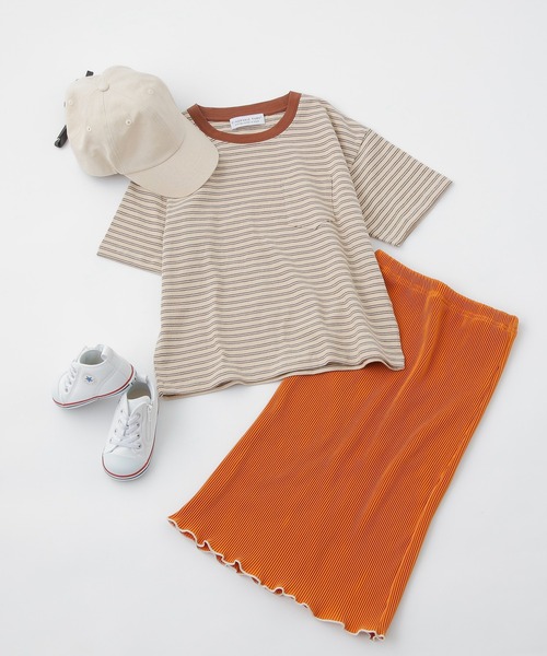 CIAOPANIC TYPY（チャオパニックティピー）の「【KIDS】レトロボーダーTee（Tシャツ/カットソー・キッズ・ブラック/ベージュ/サックスブルー・SMALL/MEDIUM/LARGE/X-LARGE/XX-LARGE）」の5枚目の写真