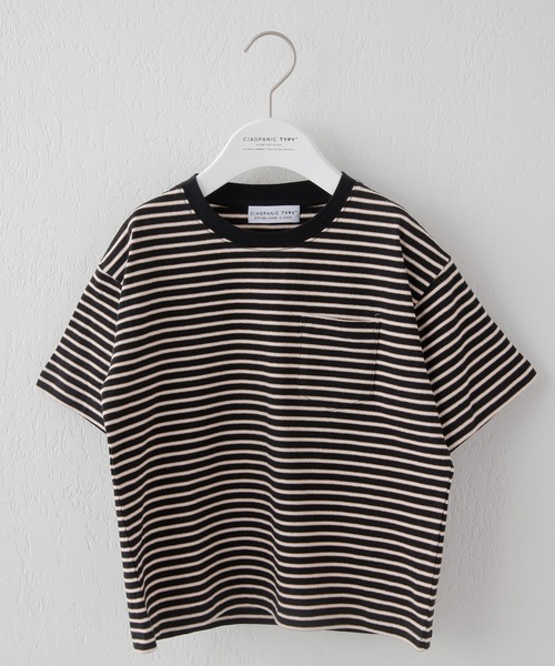 CIAOPANIC TYPY（チャオパニックティピー）の「【KIDS】レトロボーダーTee（Tシャツ/カットソー・キッズ・ブラック/ベージュ/サックスブルー・SMALL/MEDIUM/LARGE/X-LARGE/XX-LARGE）」の8枚目の写真