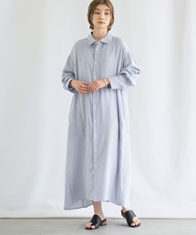 ストライプシャツワンピース