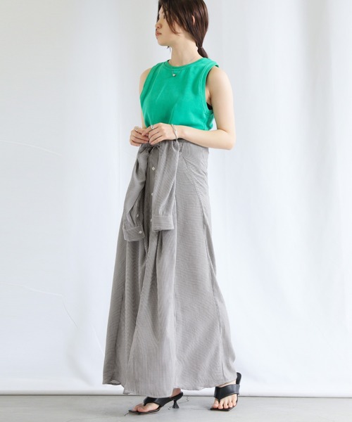 select MOCA(セレクトモカ)の「ストライプシャツワンピース(シャツワンピース・レディース・ブラック/レッド/ブルー・FREE)」の11枚目の写真