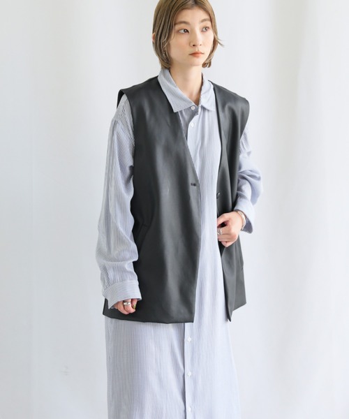 select MOCA(セレクトモカ)の「ストライプシャツワンピース(シャツワンピース・レディース・ブラック/レッド/ブルー・FREE)」の20枚目の写真