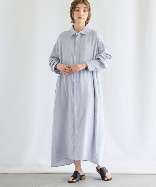 select MOCA(セレクトモカ)の「ストライプシャツワンピース(シャツワンピース・レディース・ブラック/レッド/ブルー・FREE)」の16枚目の写真