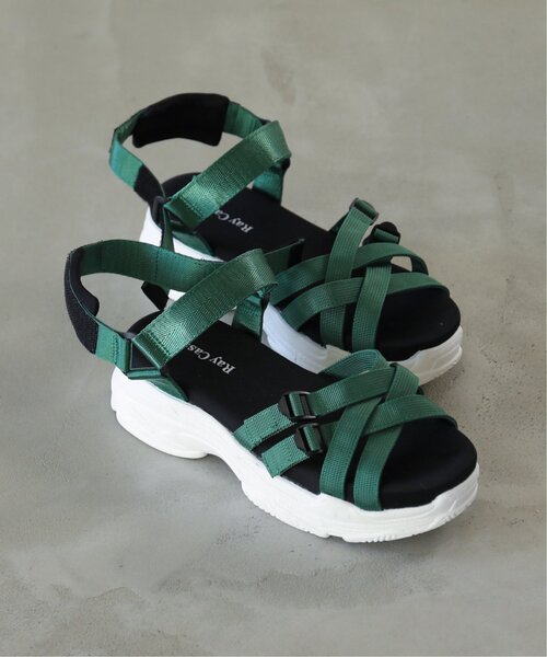 RAY CASSIN(レイカズン)の「ハイスポサンダル(サンダル・レディース・ブラック/オフホワイト/グリーン・MEDIUM/LARGE)」の3枚目の写真