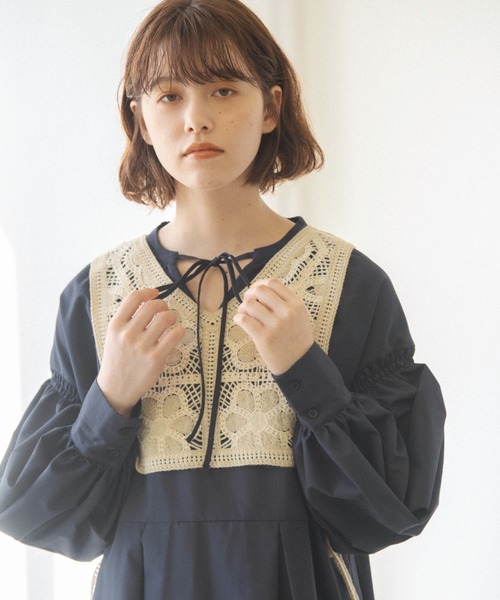 idem（イデム）の「crochet knit vest × sailor onepiece/クロシェ