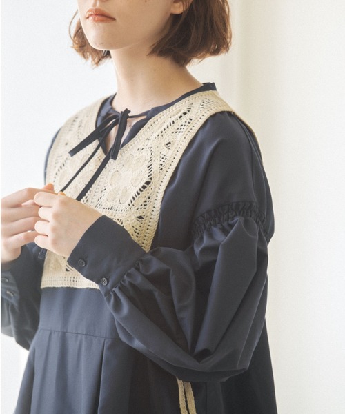 idem（イデム）の「crochet knit vest × sailor onepiece/クロシェ
