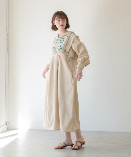 idem(イデム)の「crochet knit vest × sailor onepiece/クロシェニットベストセーラーワンピース(ワンピース・レディース・ベージュ/アイボリー・FREE)」の18枚目の写真