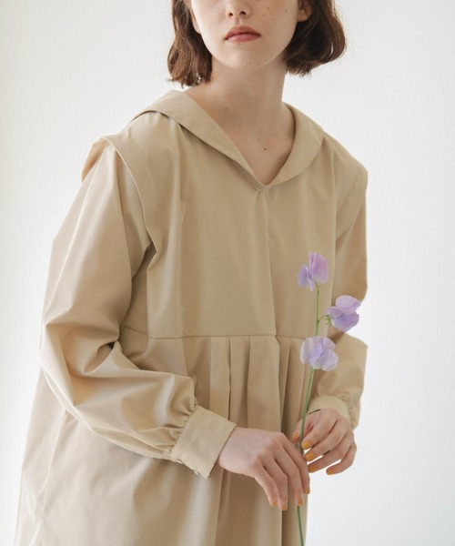 idem(イデム)の「crochet knit vest × sailor onepiece/クロシェニットベストセーラーワンピース(ワンピース・レディース・ベージュ/アイボリー・FREE)」の20枚目の写真