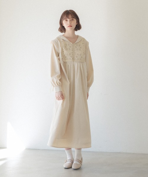 idem（イデム）の「crochet knit vest × sailor onepiece/クロシェ