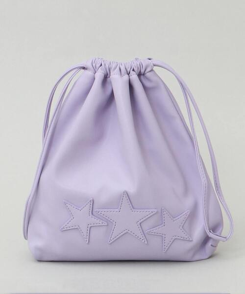 CONVERSE TOKYO（コンバーストウキョウ）の「トリオスター巾着ショルダーバッグ（ショルダーバッグ・レディース・パープル/ブラック/イエロー/ピンク/ライトブルー・FREE）」の4枚目の写真