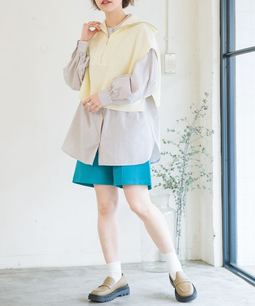 RETRO GIRL（レトロガール）の「リップルタックショートパンツ（その他パンツ・レディース・イエロー/ライトブルー/ライトグレー/ブラック・FREE）」の17枚目の写真