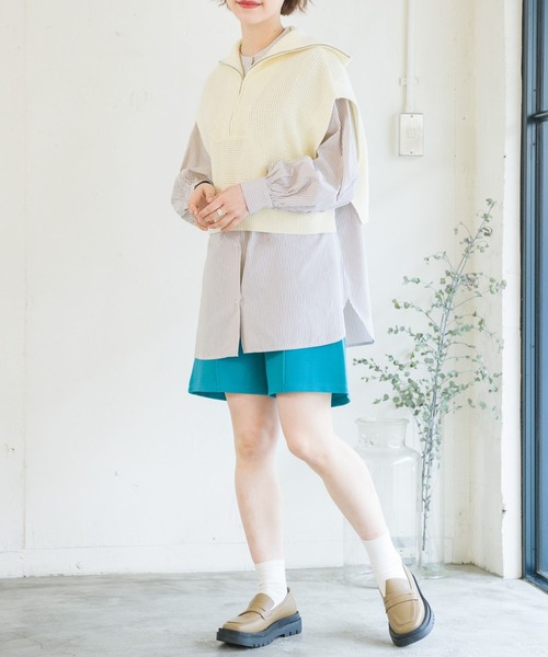 RETRO GIRL（レトロガール）の「リップルタックショートパンツ（その他パンツ・レディース・イエロー/ライトブルー/ライトグレー/ブラック・FREE）」の19枚目の写真