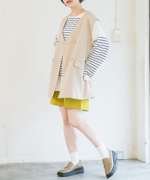 RETRO GIRL（レトロガール）の「リップルタックショートパンツ（その他パンツ・レディース・イエロー/ライトブルー/ライトグレー/ブラック・FREE）」の8枚目の写真