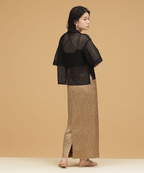 NANO universe（ナノユニバース）の「LB.03/レオパードペンシルスカート（スカート・レディース・ブラウン/ベージュ・Ⅱ/Ⅰ）」の5枚目の写真