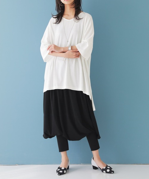 osharewalker（オシャレウォーカー）の「【廃盤】『裾アシメビッグカットソー』（Tシャツ/カットソー・レディース・ブラック/ネイビー/レッド/オフホワイト/ミント/モカ/ラベンダー・FREE）」の18枚目の写真