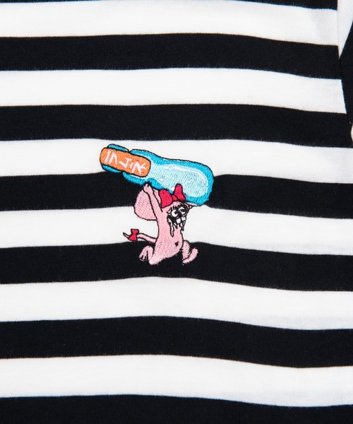 PUNYUS（プニュズ）の「ワンポイントボーダーＴ(ラムネ）（Tシャツ/カットソー・レディース・その他1/その他2・1/2/4/3）」の4枚目の写真