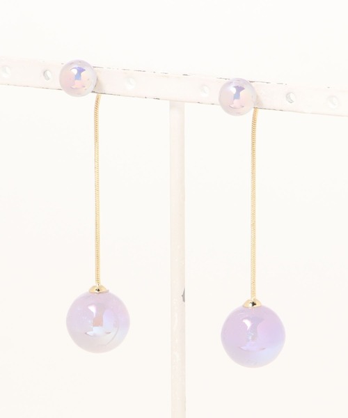 DURAS（デュラス）の「カラーボールピアス（ピアス（両耳用）・レディース・ミント/パープル・FREE）」の4枚目の写真