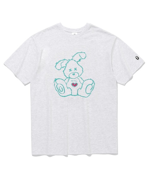 ISTKUNST(イストクンスト)の「【ISTKUNST】HEART RABBIT TEE / イストクンスト ハート ラビット プリント Tシャツ(Tシャツ/カットソー・メンズ・ライトグレー/ブラック/ネイビー/ホワイト・MEDIUM/LARGE)」の2枚目の写真