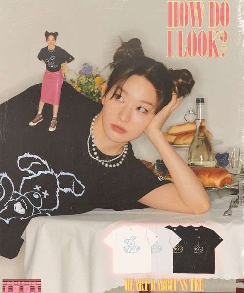 ISTKUNST(イストクンスト)の「【ISTKUNST】HEART RABBIT TEE / イストクンスト ハート ラビット プリント Tシャツ(Tシャツ/カットソー・メンズ・ライトグレー/ブラック/ネイビー/ホワイト・MEDIUM/LARGE)」の7枚目の写真