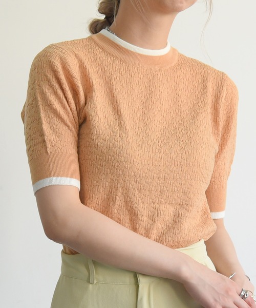 sango(sango)の「ラインコンパクトリンガーニット(Tシャツ/カットソー・レディース・オフホワイト/オレンジ/グリーン系その他・FREE)」の3枚目の写真