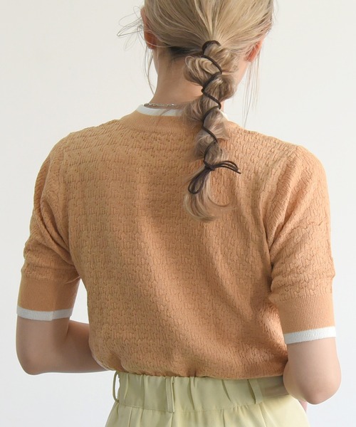 sango(sango)の「ラインコンパクトリンガーニット(Tシャツ/カットソー・レディース・オフホワイト/オレンジ/グリーン系その他・FREE)」の5枚目の写真