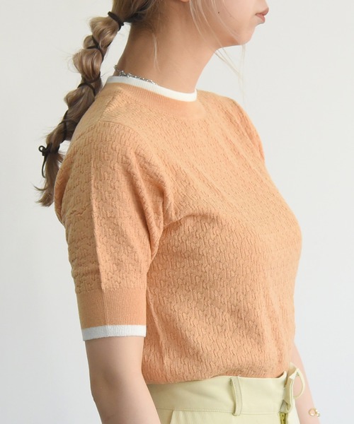 sango(sango)の「ラインコンパクトリンガーニット(Tシャツ/カットソー・レディース・オフホワイト/オレンジ/グリーン系その他・FREE)」の15枚目の写真