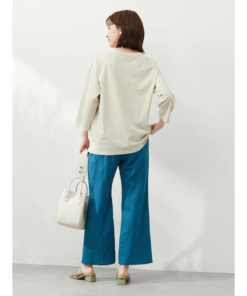 Green　Parks（グリーンパークス）の「七分袖ロゴTシャツ（Tシャツ/カットソー・レディース・ベージュ/オフホワイト・FREE）」の10枚目の写真