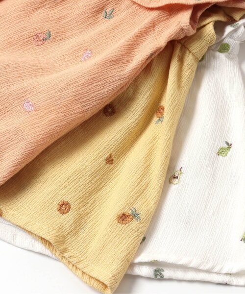 apres les cours（アプレレクール）の「フルーツキャンディー刺繍チュニック（チュニック・キッズ・アイボリー/オレンジ/サックスブルー/イエロー・80/90/100/110/120/130/140）」の12枚目の写真