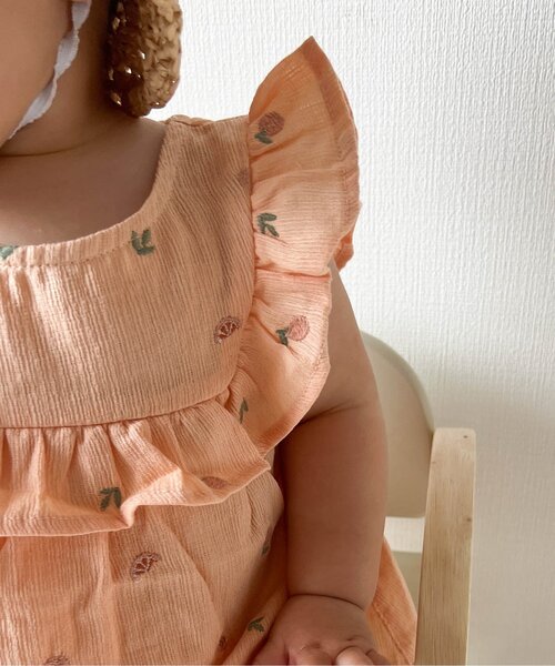 apres les cours（アプレレクール）の「フルーツキャンディー刺繍チュニック（チュニック・キッズ・アイボリー/オレンジ/サックスブルー/イエロー・80/90/100/110/120/130/140）」の22枚目の写真