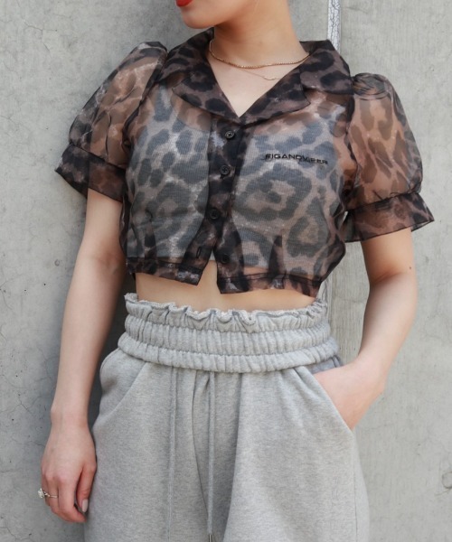 FIG&VIPER（フィグアンドバイパー）の「シアーショートシャツ（シャツ/ブラウス・レディース・ライトブルー/グレー/ピンク/オレンジ/マルチ・FREE）」の5枚目の写真