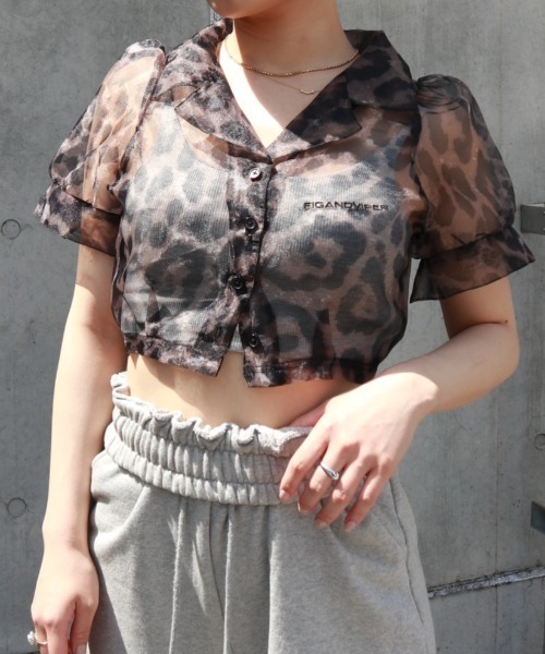 FIG&VIPER（フィグアンドバイパー）の「シアーショートシャツ（シャツ/ブラウス・レディース・ライトブルー/グレー/ピンク/オレンジ/マルチ・FREE）」の7枚目の写真