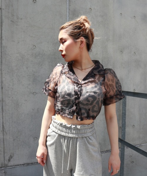 FIG&VIPER（フィグアンドバイパー）の「シアーショートシャツ（シャツ/ブラウス・レディース・ライトブルー/グレー/ピンク/オレンジ/マルチ・FREE）」の8枚目の写真