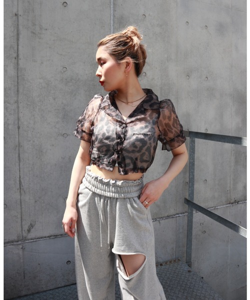 FIG&VIPER（フィグアンドバイパー）の「シアーショートシャツ（シャツ/ブラウス・レディース・ライトブルー/グレー/ピンク/オレンジ/マルチ・FREE）」の9枚目の写真