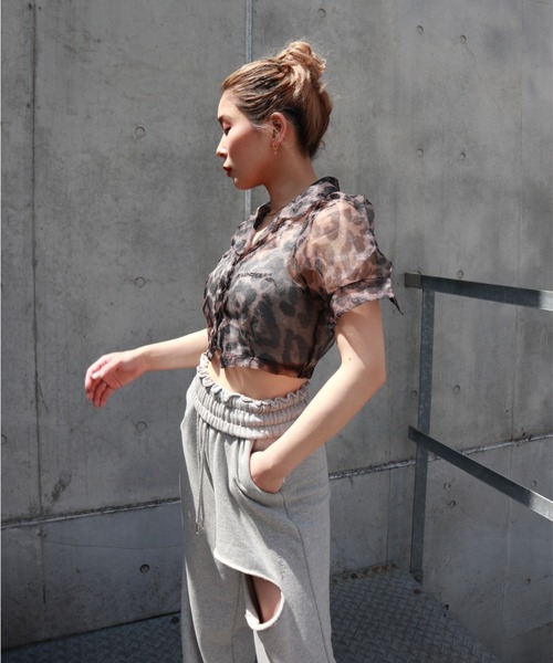 FIG&VIPER（フィグアンドバイパー）の「シアーショートシャツ（シャツ/ブラウス・レディース・ライトブルー/グレー/ピンク/オレンジ/マルチ・FREE）」の10枚目の写真