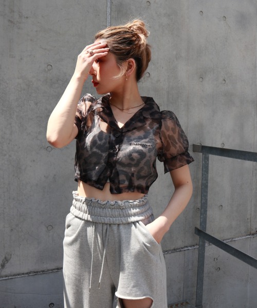 FIG&VIPER（フィグアンドバイパー）の「シアーショートシャツ（シャツ/ブラウス・レディース・ライトブルー/グレー/ピンク/オレンジ/マルチ・FREE）」の11枚目の写真