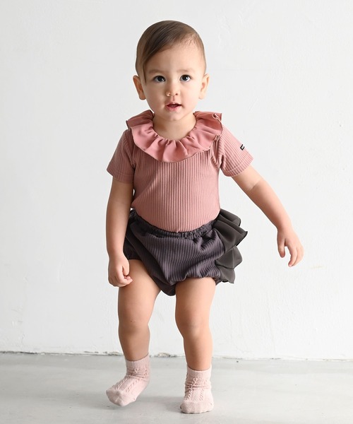 PUPPAPUPO(プッパプーポ)の「バック フリル リブ ブルマ(その他ベビー用品・キッズ・グレイッシュベージュ/サックスブルー/チャコールグレー/ローズ/ピンク・70/80)」の10枚目の写真
