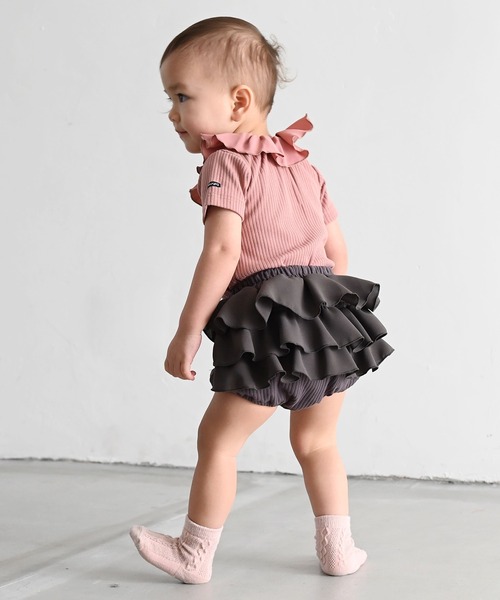 PUPPAPUPO(プッパプーポ)の「バック フリル リブ ブルマ(その他ベビー用品・キッズ・グレイッシュベージュ/サックスブルー/チャコールグレー/ローズ/ピンク・70/80)」の12枚目の写真