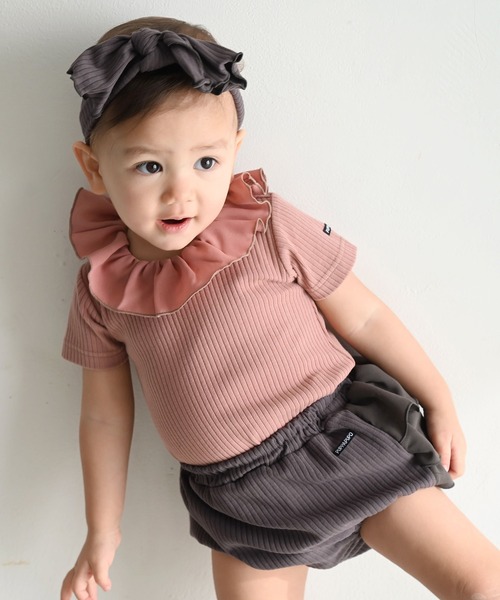 PUPPAPUPO(プッパプーポ)の「バック フリル リブ ブルマ(その他ベビー用品・キッズ・グレイッシュベージュ/サックスブルー/チャコールグレー/ローズ/ピンク・70/80)」の13枚目の写真