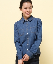 GIORDANO | [GIORDANO]デニムロールアップシャツ(シャツ/ブラウス)