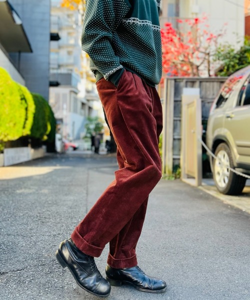 MR.OLIVE(ミスターオリーブ)の「8W ストレッチコーデュロイ / ツータック テーパード パンツ(スラックス・メンズ・ブラウン/ブラック・MEDIUM/SMALL/LARGE)」の5枚目の写真
