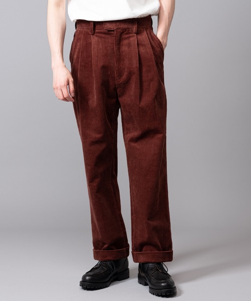 MR.OLIVE(ミスターオリーブ)の「8W ストレッチコーデュロイ / ツータック テーパード パンツ(スラックス・メンズ・ブラウン/ブラック・MEDIUM/SMALL/LARGE)」の3枚目の写真