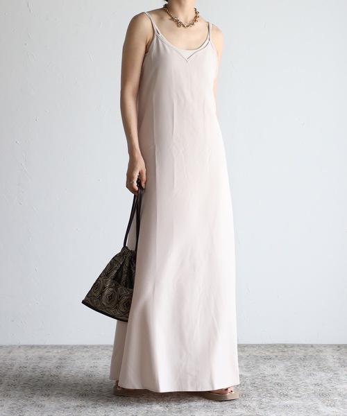 ap retro（アプレトロ）の「【_____m.weコラボ】ノーカラー多ボタンベスト＋マーメイドキャミワンピース（ワンピース・レディース・ブラック/ダークグリーン/アイボリー・FREE）」の20枚目の写真