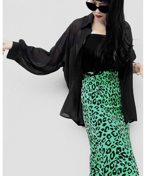 LVEU.(ラブユ.)の「Leopard slit mermaid skirt / レオパードスリットマーメイドスカート(Ai select)(スカート・レディース・ホワイト/グリーン・FREE)」の7枚目の写真